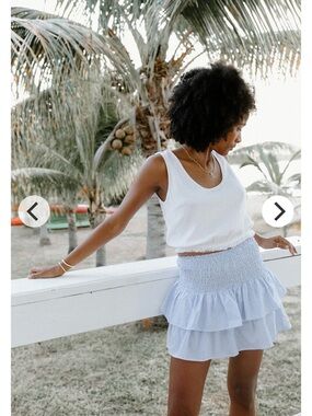 Southern Saint Seersucker Ruffle Skort